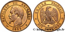 Dix centimes Napoléon III, tête nue 1855 Strasbourg F.133/23 var.