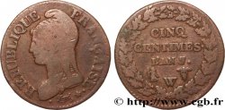 Cinq centimes Dupré, grand module 1799 Lille F.115/76