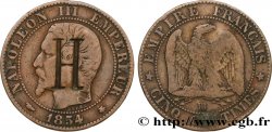 Cinq centimes Napoléon III, tête nue, contremarqué H 1854 Strasbourg F.116/10