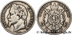 5 francs Napoléon III, tête laurée 1867 Paris F.331/10 TB 