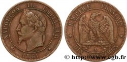 Dix centimes Napoléon III, tête laurée 1861 Paris F.134/4 TB35 