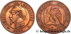Dix centimes Napoléon III, tête nue, satirique 1856 Strasbourg F.133/36 var.