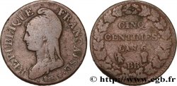Cinq centimes Dupré, grand module 1798 Strasbourg F.115/38 TB15 