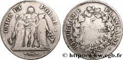 5 francs Union et Force, Union serré, seulement gland extérieur 1798 Bordeaux F.294/14