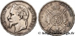 5 francs Napoléon III, tête laurée 1869 Strasbourg F.331/15