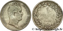 5 francs type Tiolier sans le I, tranche en creux 1830 Lille F.313/4