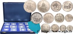 Coffret de 12 piéforts argent : 100x2, 10x2, 5, 2, 1 et 1/2 francs et 20, 10, 5 et 1 centimes 1985 Pessac GEM.292 CPA18 FDC 