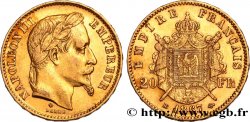 20 francs or Napoléon III, tête laurée 1867 Strasbourg F.532/16
