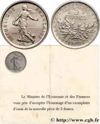 Essai de 5 francs Semeuse, nickel 1970 Paris F.341/1 FDC 