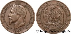 Cinq centimes Napoléon III, tête laurée 1863 Bordeaux F.117/12