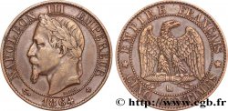 Cinq centimes Napoléon III, tête laurée 1864 Strasbourg F.117/14