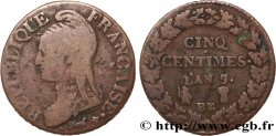 Cinq centimes Dupré, grand module 1799 Strasbourg F.115/61