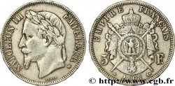 5 francs Napoléon III, tête laurée 1868 Strasbourg F.331/13