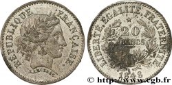 Concours de 20 francs, essai de Leclerc, deuxième concours 1848 Paris VG.3027 var SUP 
