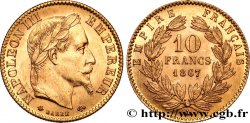 10 francs or Napoléon III, tête laurée 1867 Paris F.507A/15 SPL63 