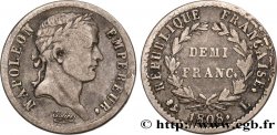 Demi-franc Napoléon Ier tête laurée, République française 1808 Bayonne F.177/10