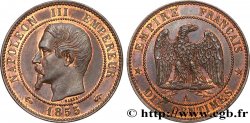 Dix centimes Napoléon III, tête nue 1855 Paris F.133/20