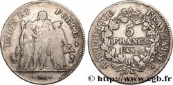 5 francs Union et Force, Union serré, seulement gland extérieur 1797 Paris F.288/11
