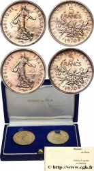 Boîte de présentation de deux Piéforts argent de 5 francs Semeuse 1970 Paris F.341/2P