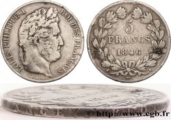 5 francs IIIe type Domard, Tranche Fautée 1846 Bordeaux F.325/12