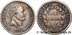 Demi-franc Napoléon Ier tête laurée, République française 1808 Paris F.177/2