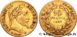 10 francs or Napoléon III, tête laurée 1867 Strasbourg F.507A/16 TB35 