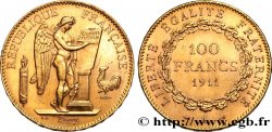 100 francs or Génie, tranche inscrite en relief Liberté Égalité Fraternité 1911 Paris F.553/5 SUP61 