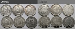 Lot de 6 x 5 francs Hercule n.d. s.l. F.334/- S/SS 