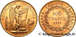 100 francs or Génie, tranche inscrite en relief Liberté Égalité Fraternité 1911 Paris F.553/5