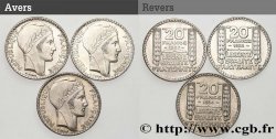 Lot de trois pièces de 20 francs Turin n.d.  F.400/6