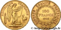 100 francs or Génie, tranche inscrite en relief Dieu protège la France 1906 Paris F.552/19
