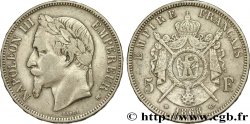 5 francs Napoléon III, tête laurée 1868 Strasbourg F.331/13