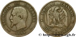 Dix centimes Napoléon III, tête nue 1854 Bordeaux F.133/16 TB25 