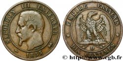 Dix centimes Napoléon III, tête nue 1855 Lyon F.133/25