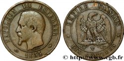 Dix centimes Napoléon III, tête nue 1855 Lille F.133/33