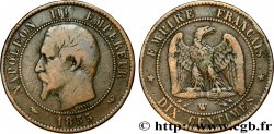 Dix centimes Napoléon III, tête nue 1855 Lille F.133/32