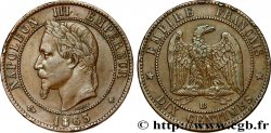 Dix centimes Napoléon III, tête laurée 1863 Strasbourg F.134/11