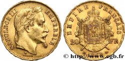 20 francs or Napoléon III, tête laurée, grand BB 1869 Strasbourg F.532/22