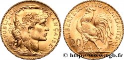 20 francs or Coq, Liberté Égalité Fraternité 1908 Paris F.535/2