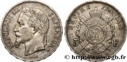 5 francs Napoléon III, tête laurée 1867 Strasbourg F.331/11