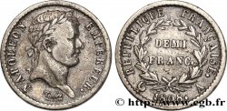 Demi-franc Napoléon Ier tête laurée, République française, Coins Tournés 1808 Paris F.177/2