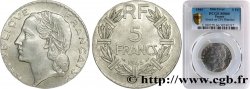 5 francs Lavrillier en aluminium, fautée, flan de 2 Francs 1949  F.339/17 var.