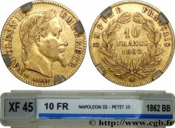 10 francs or Napoléon III, tête laurée 1862 Strasbourg F.507/2