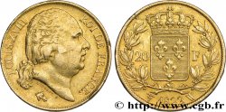 20 francs or Louis XVIII, tête nue 1822 Lille F.519/28 XF 