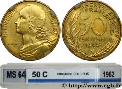 50 centimes Marianne, col à trois plis 1962 Paris F.197/2
