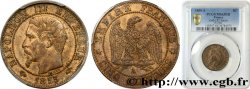 Cinq centimes Napoléon III, tête nue 1855 Paris F.116/17