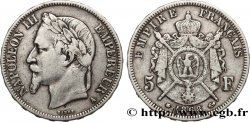 5 francs Napoléon III, tête laurée 1868 Paris F.331/12 TB 
