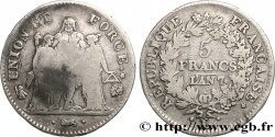 5 francs Union et Force, Union desserré, avec glands intérieurs et gland extérieur, Tranche fautée 1799 Bayonne F.291/26