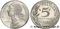 Piéfort argent de 5 centimes Marianne 1978 Paris F.125/14 PP FDC 