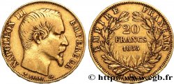 20 francs or Napoléon III, tête nue, différent ancre 1855 Strasbourg F.531/6 SS40 